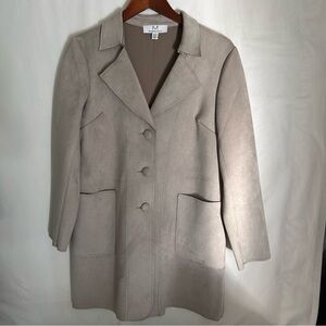 NWOT Magaschoni Light Taupe Blazer Coat with Pockets Medium